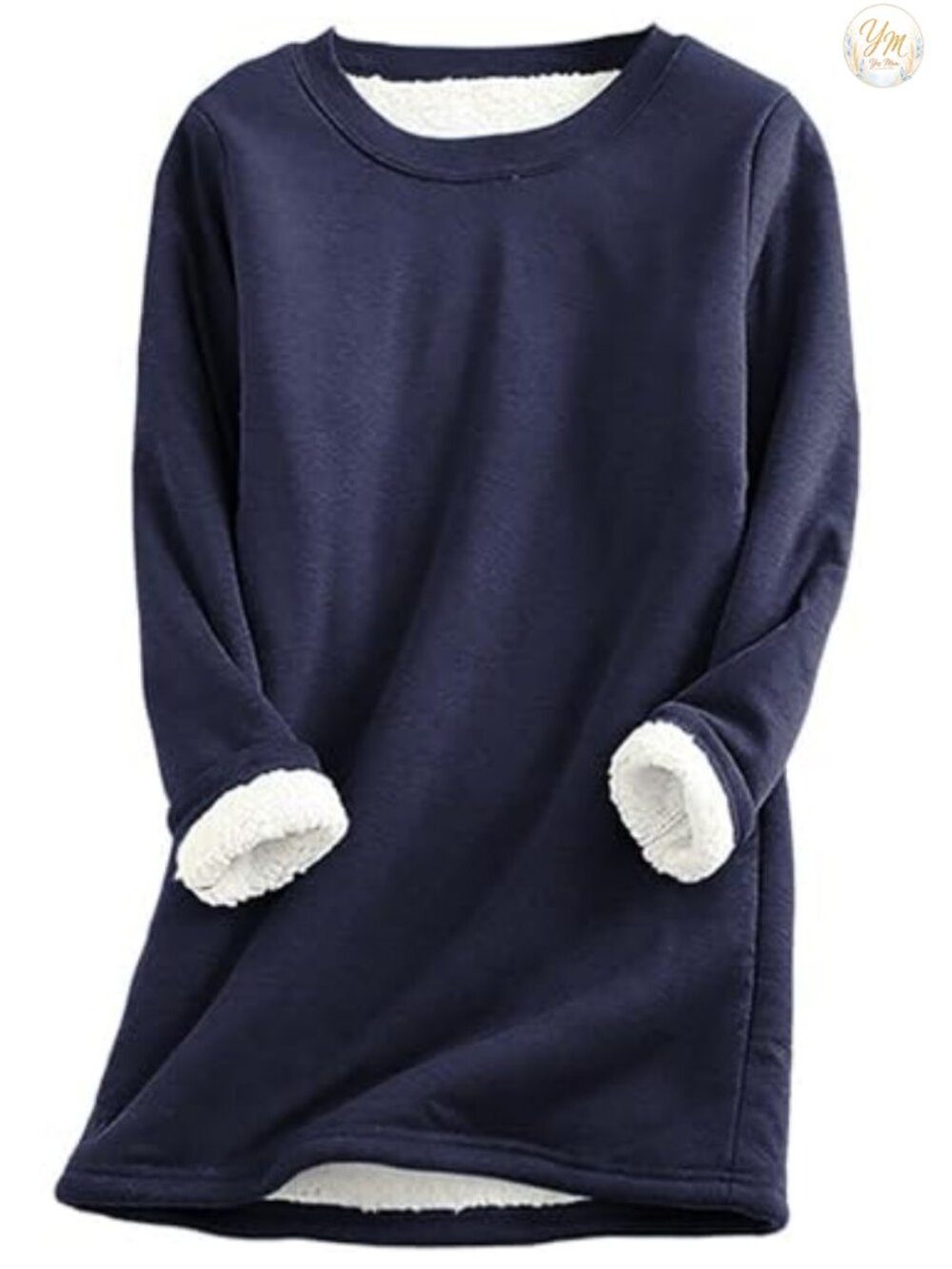 Sherpa Lined Fleece Crewneck Sweatshirt Pullover Loungewear
